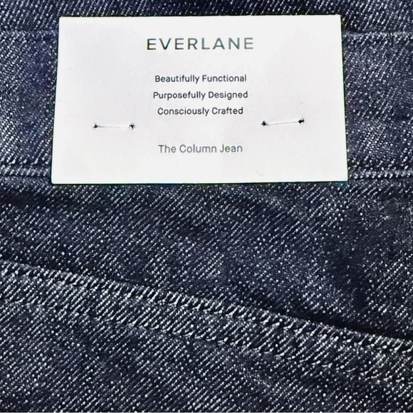 NWT! EVERLANE Column Jean in Pure Blue w a Wide Straight Leg, size 28 - Picture 10 of 10
